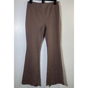 Womens Dear Scarlett Magic Flare Stretch Pants Brown M Rayon Nylon Spandex